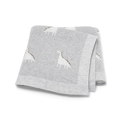 PlaidPals Baby Swaddle – Cute Dinosaur Cotton Knit Quilt