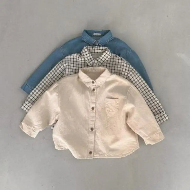 Boy Baby Casual Denim Coats Newborn Solid Cardigan Loose Long Sleeve Tops