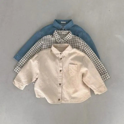 Boy Baby Casual Denim Coats Newborn Solid Cardigan Losse Long Sleeve Tops