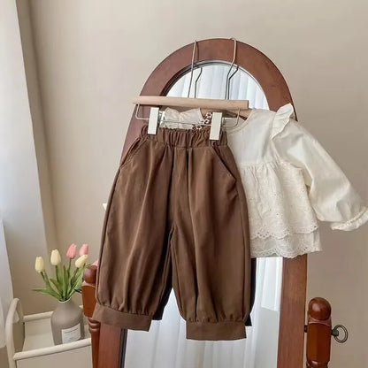 Children's Fashion Korean Clothing Set Baby Spring Casual Shirt Pant two-piece set