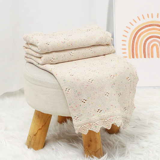 PokoDot Quilt – Cozy Newborn Knit Bedding for Stroller & Crib
