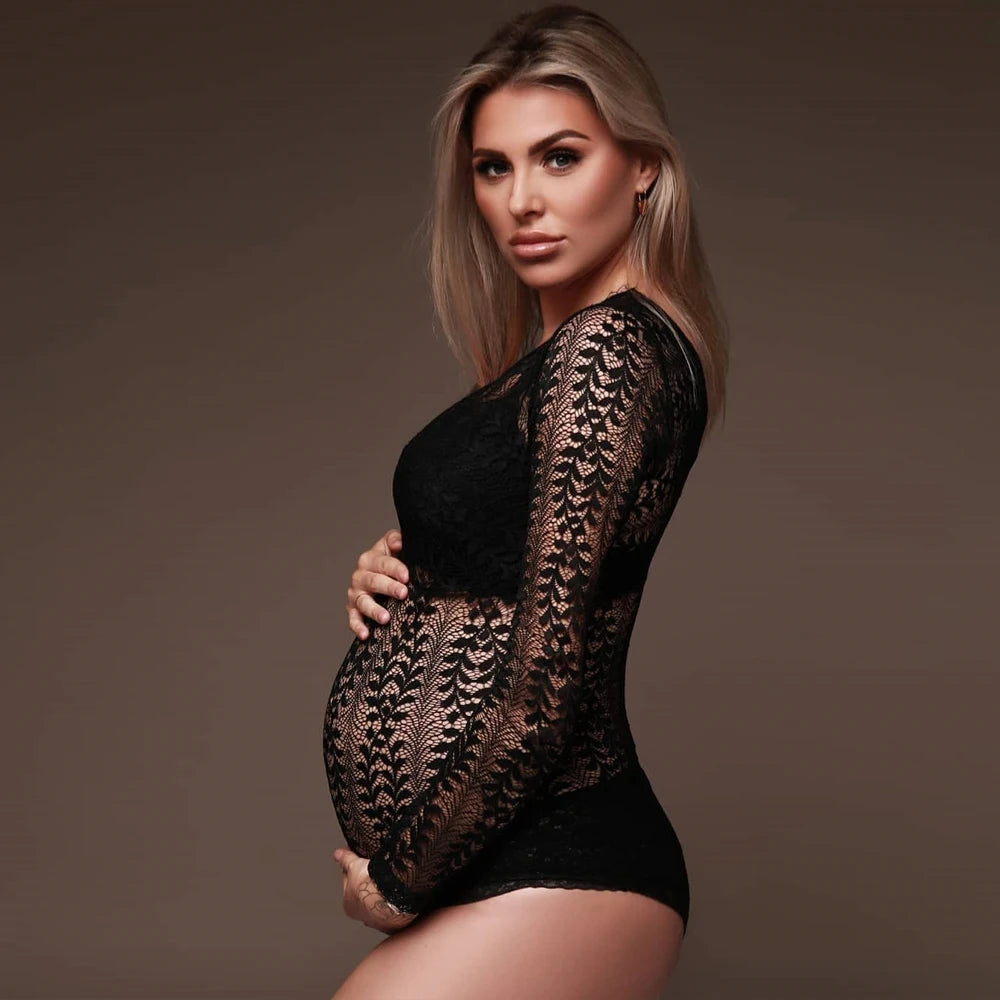 Maternity Photography Props Dress Sexy Lace Bodysuit Stretch fabric pregnancy Dress For Women