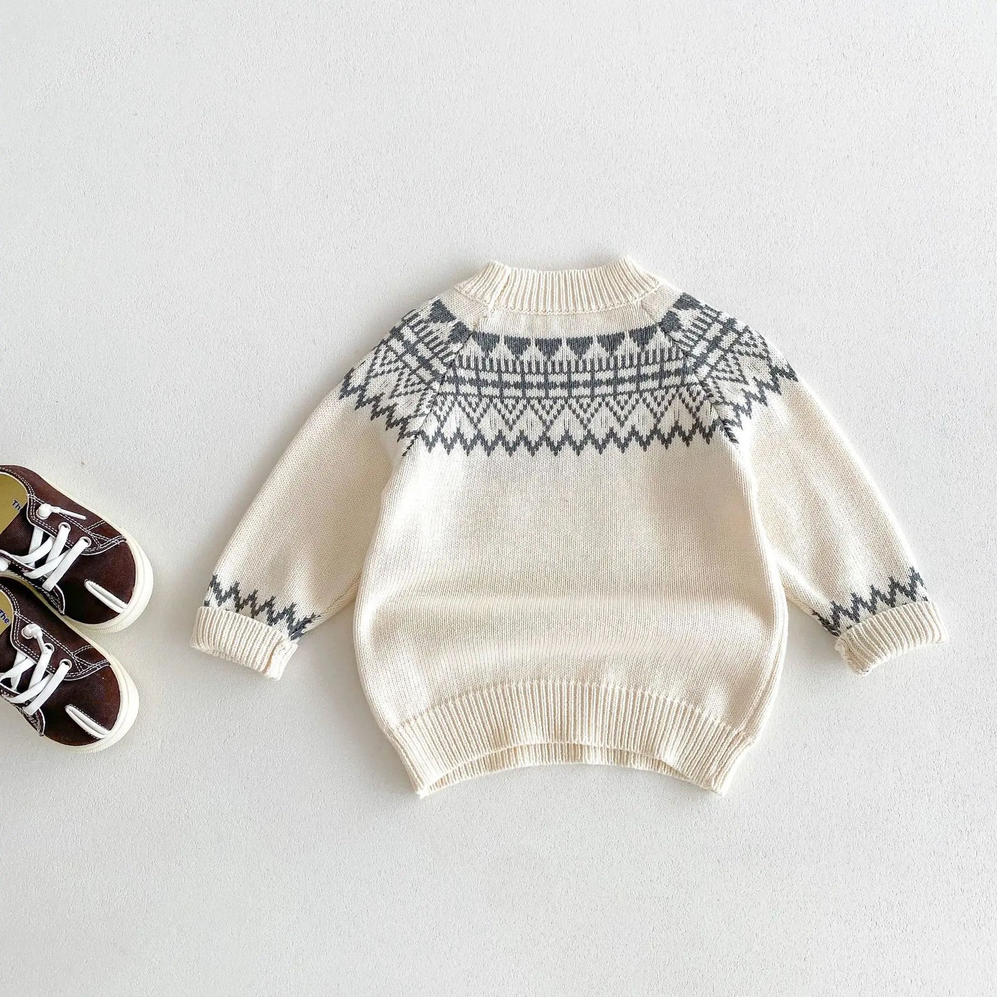 Clothing Kids Outwear Cotton Girl Knitted Long Sleeve Sweater Baby Knitwear