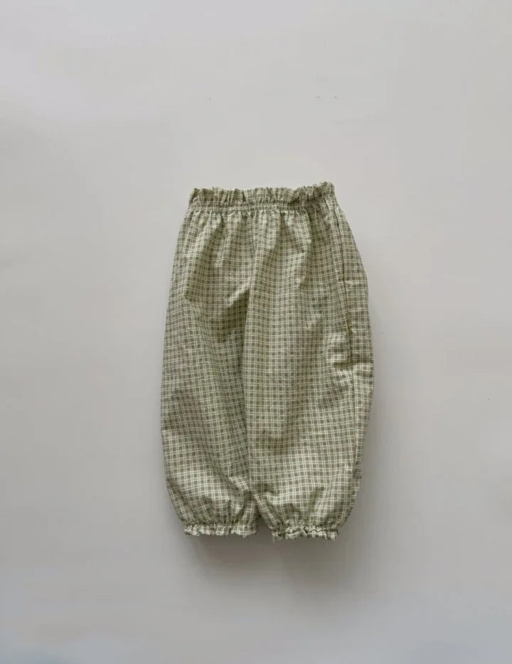 Baby Cotton Plaid Casual Pants Girl/Boys Kids Anti-mosquito Pencil Trousers