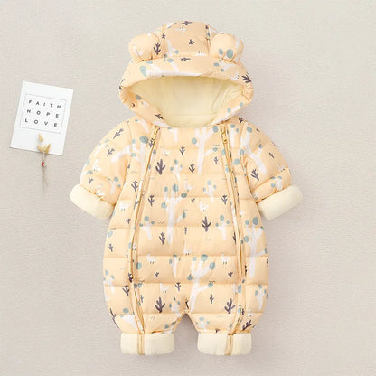 New born Baby Girl clothes Winter wear Snowsuit Plus Velvet Thick Baby Boy Jumpsuit Romper Overalls Toddler Coat infant overcoat