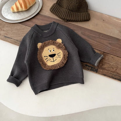 Girl Baby Thicken Casual Warm Pullover Shirt Boy Children Knittting Retro Tops