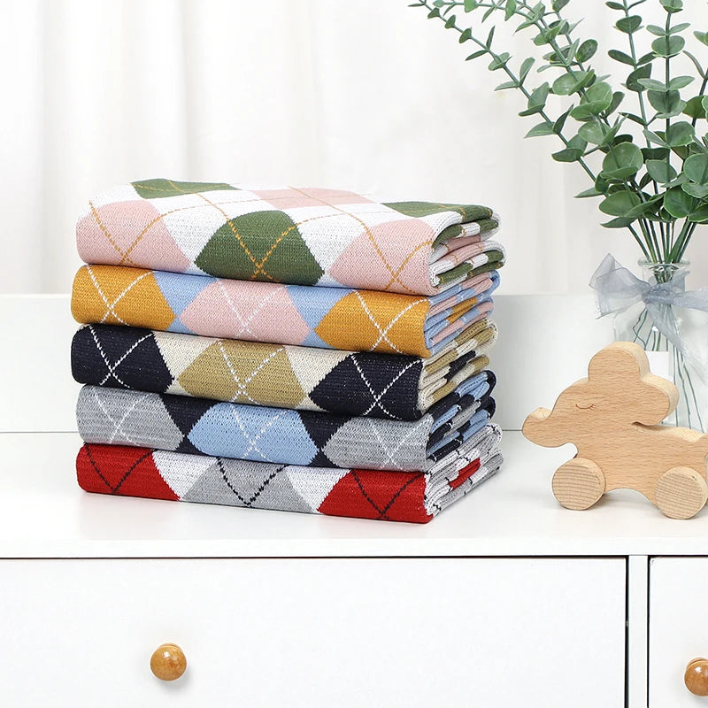 PlaidNest – Knit Baby Swaddle Quilt