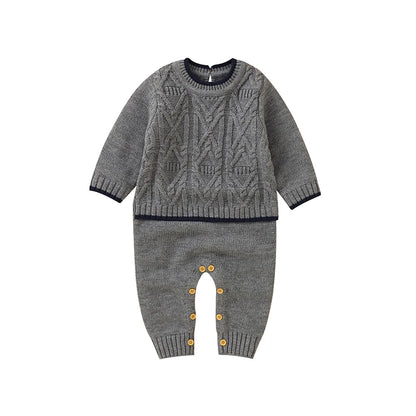 ElmHug Overalls – Soft Solid Knit Romper for Newborns & Toddlers