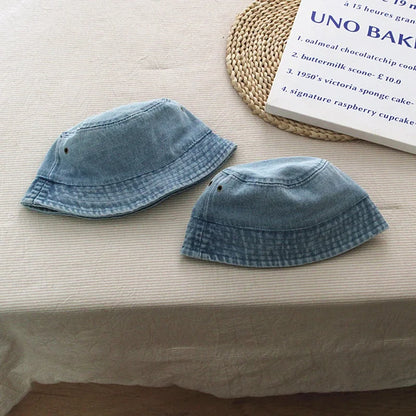 Baby Bucket Hats Cotton Washed Denim Children Cool Cap For Girl Boys