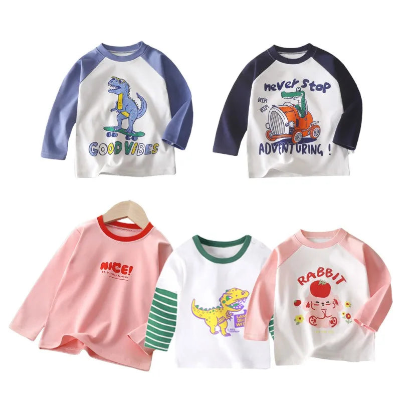 Boy Baby Print Cotton Long Sleeve T-shirt