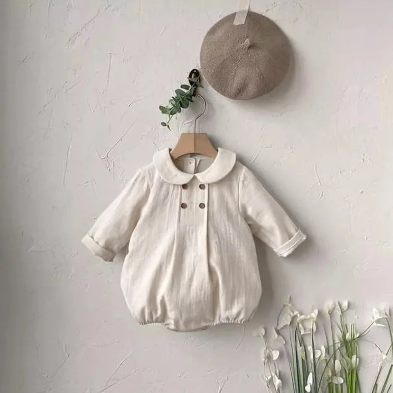 Bodysuit Girl Simple Solid Jumpsuit Baby Boys Long Sleeves Outfits