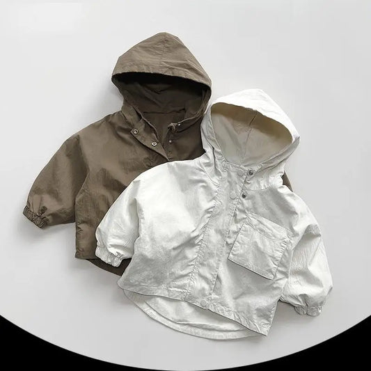 Children Long Sleeve Casual Hooded Jacket Loose Kid Boy Girls Cotton Coat