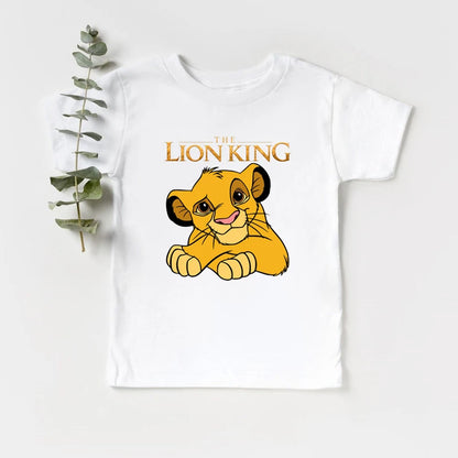 Cute Disney The Lion King Kids T-shirts Summer Black Short Sleeve Boys Tee Shirt