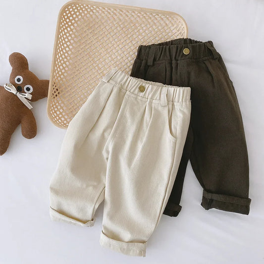 Baby  Boys Cotton Pants High Waist Straight Jeans