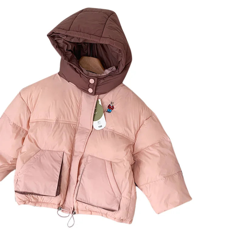 Children Clothing Outerwear Girls Boys Thickened Warm Hooded Parkas Coat