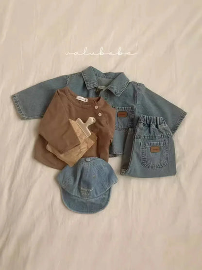 Toddler Baby Girls Boys Long Sleeve Denim Shirt