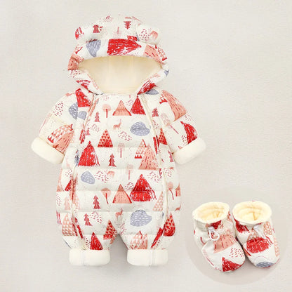 New born Baby Girl clothes Winter wear Snowsuit Plus Velvet Thick Baby Boy Jumpsuit Romper Overalls Toddler Coat infant overcoat