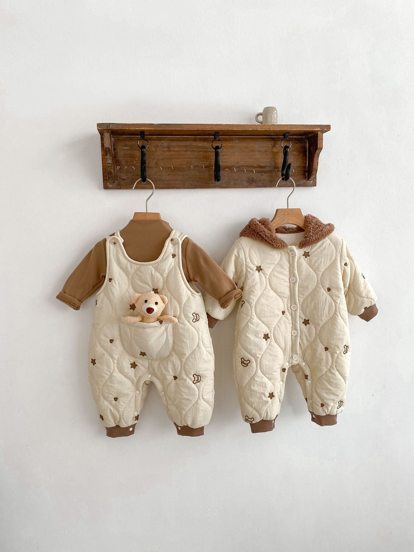 Baby Winter Thickened Warm Jumpsuit Hooded Romper