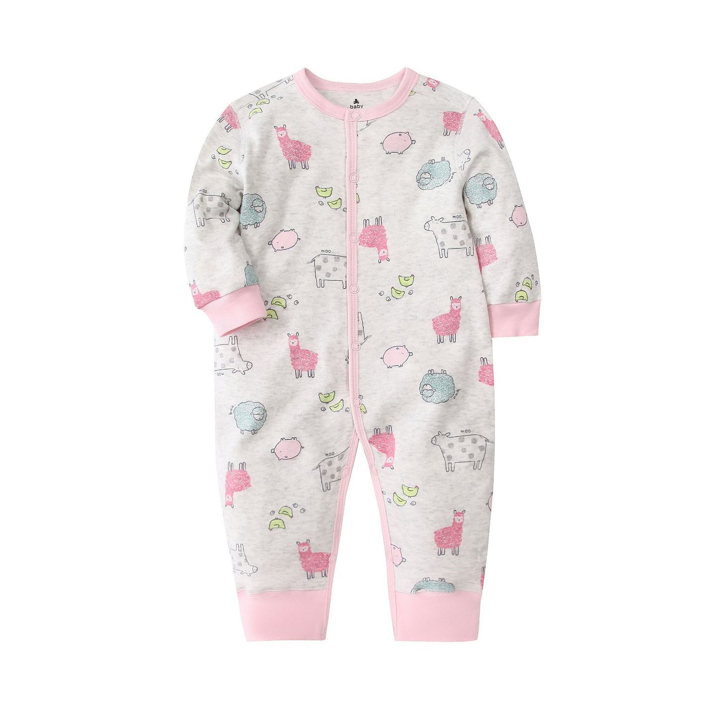 Infants Baby Jumpsuit Long Sleeve Button Romper