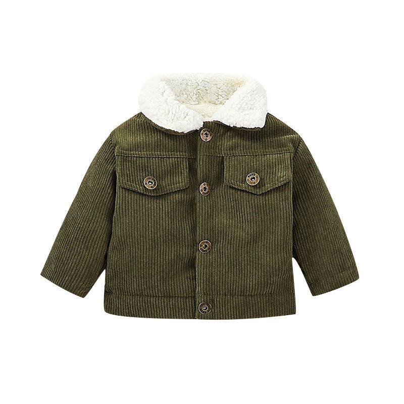 Infant Toddler Winter Fleece Corduroy Coat