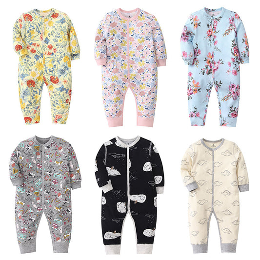 Infants Baby Jumpsuit Long Sleeve Button Romper