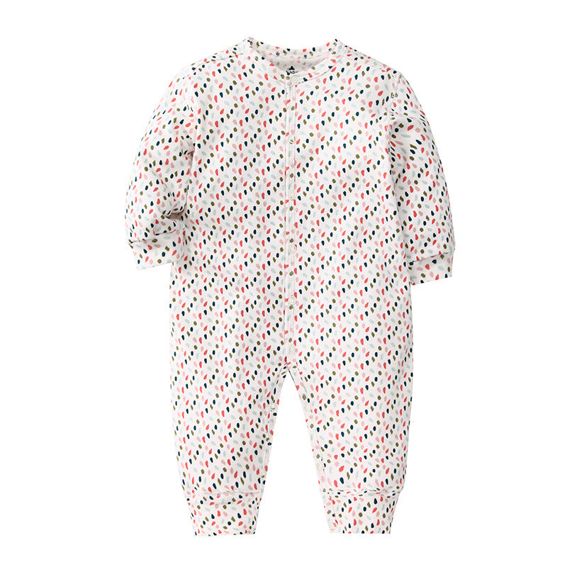 Infants Baby Jumpsuit Long Sleeve Button Romper