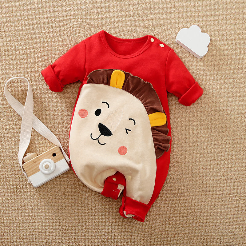 Baby Spring Clothes Korean Version Of The Animal One-piece Cotton Jumpsuit