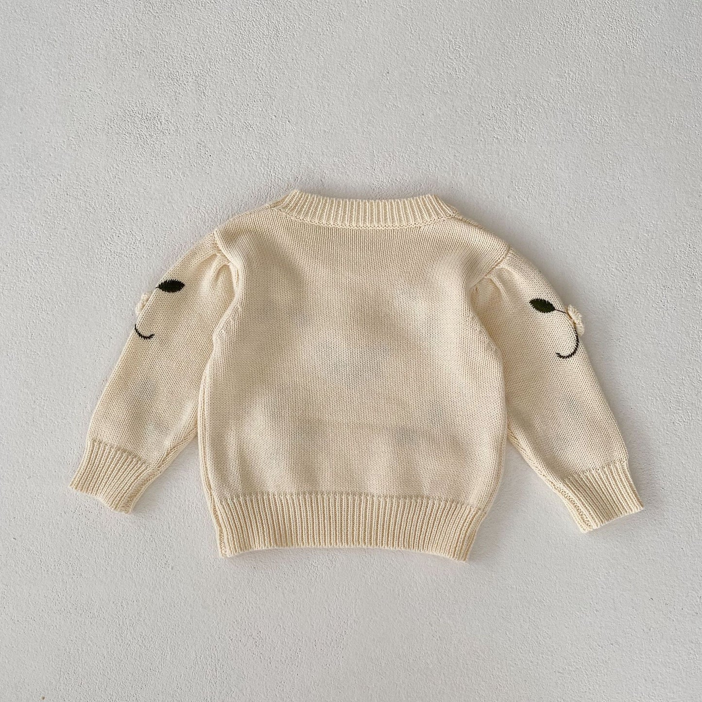 Baby Handmade Flower Embroidery Pullover Sweater Top