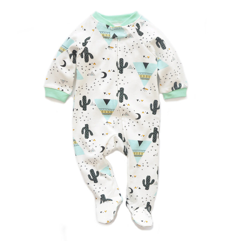 Spring Baby Cotton-wrapped Jumpsuit Baby Boys' Long-sleeved Romper