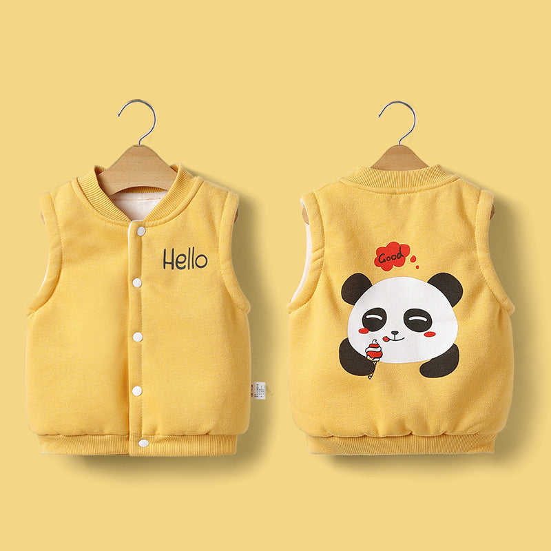 Children's Vest Spring Autumn And Winter Outer Wear Thick Waistcoat Baby Vest