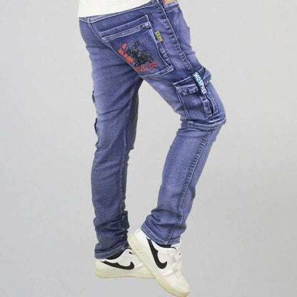 Boys Jeans Casual Pants Straight Stretch