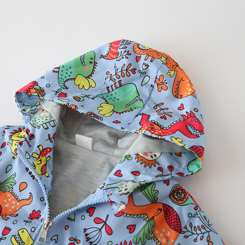 Dinosaur Jacket Cartoon Windbreaker