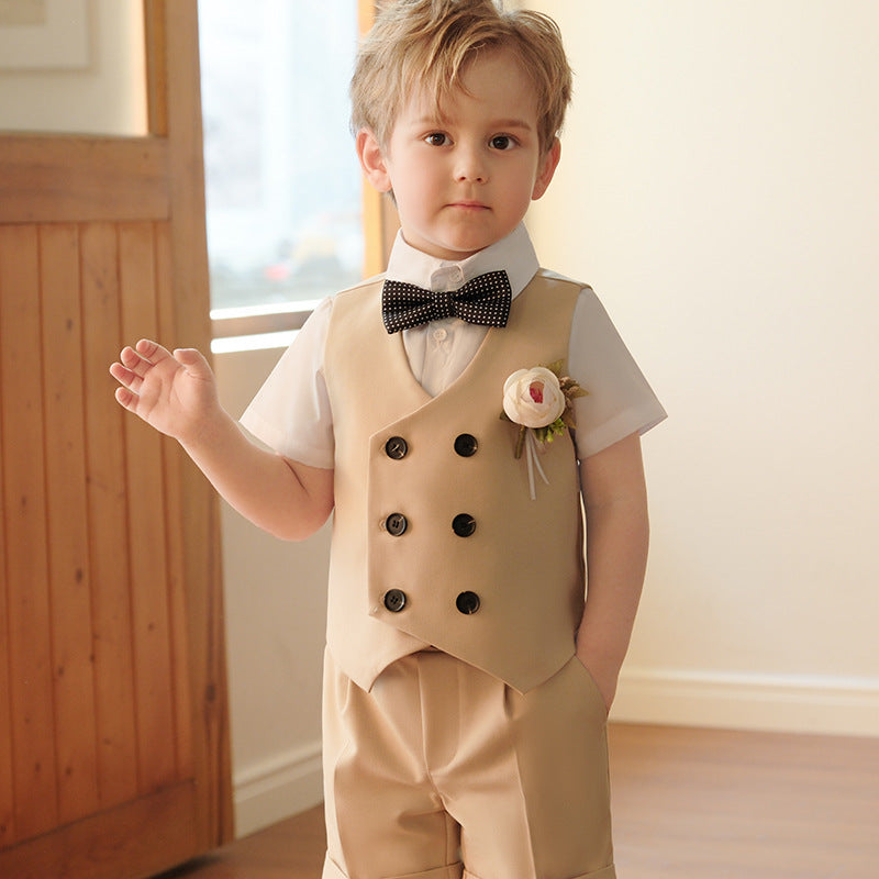 Boys Spring And Summer Short Sleeve Vest Suit