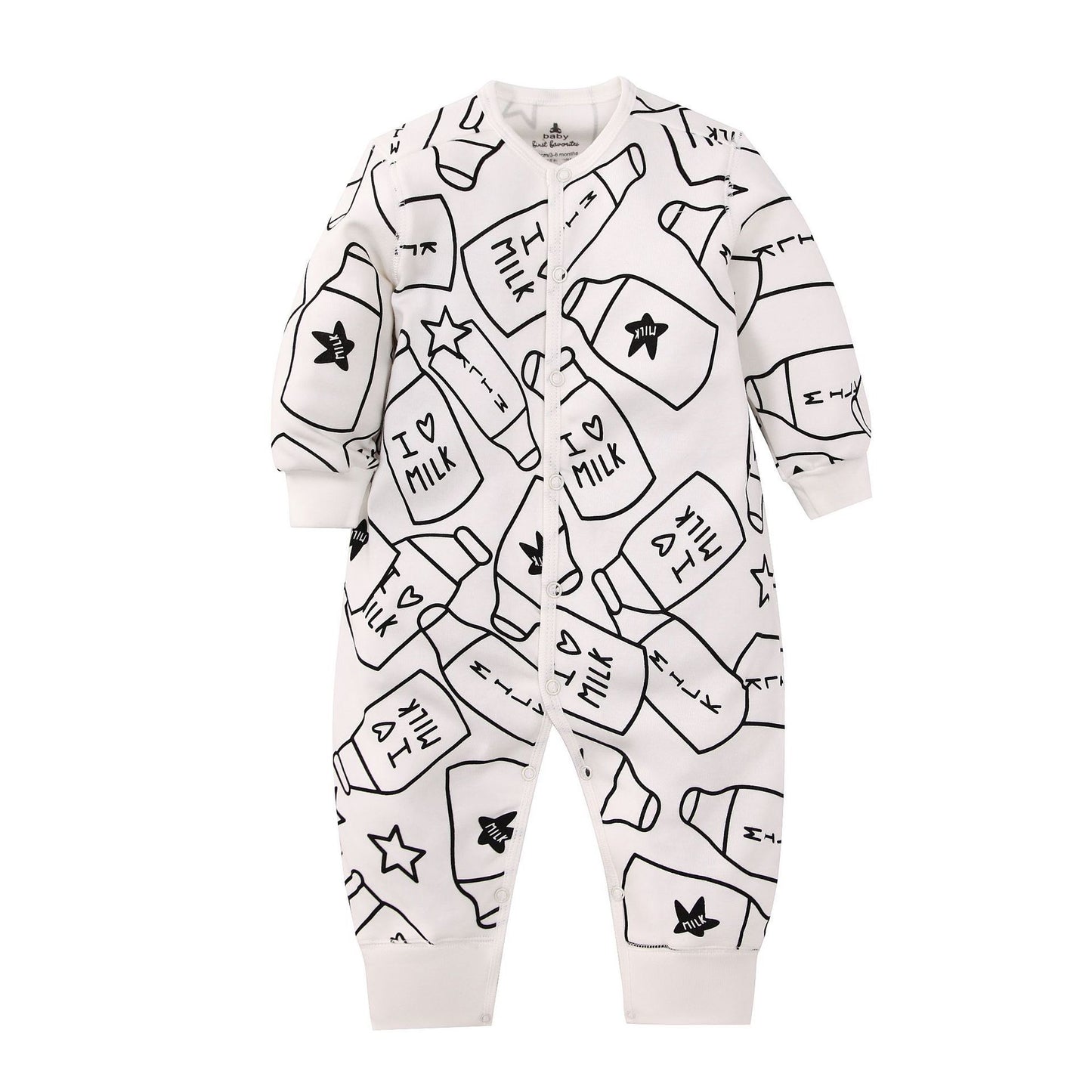 Infants Baby Jumpsuit Long Sleeve Button Romper