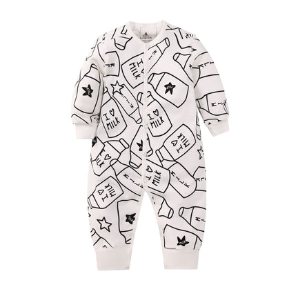 Infants Baby Jumpsuit Long Sleeve Button Romper