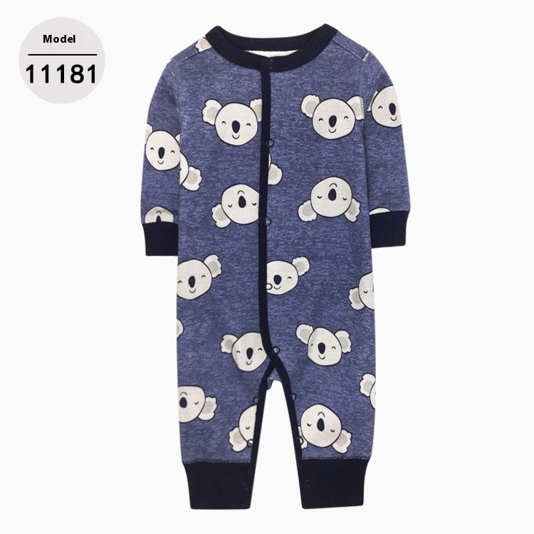 Infants Baby Jumpsuit Long Sleeve Button Romper
