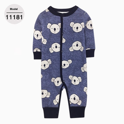 Infants Baby Jumpsuit Long Sleeve Button Romper