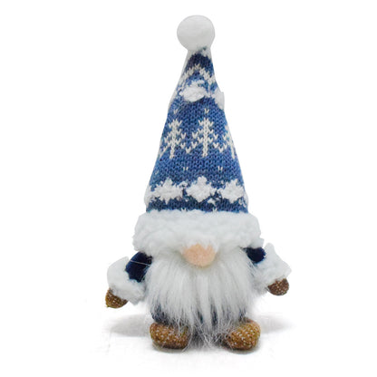 Christmas Decoration Doll Blue Faceless Doll