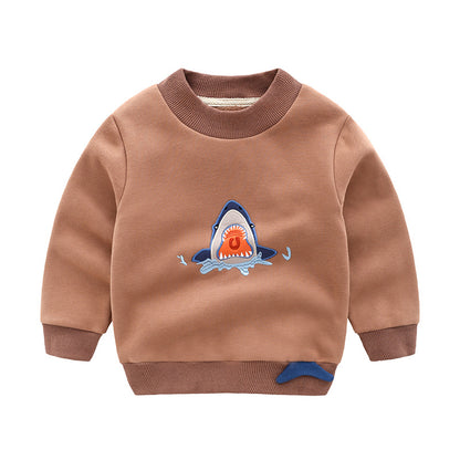 Korean Boys' Sweatshirt Pullover With Cashmere