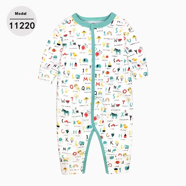 Infants Baby Jumpsuit Long Sleeve Button Romper
