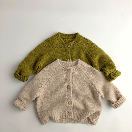 Girls' Western Style Solid Color Knitted Sweater