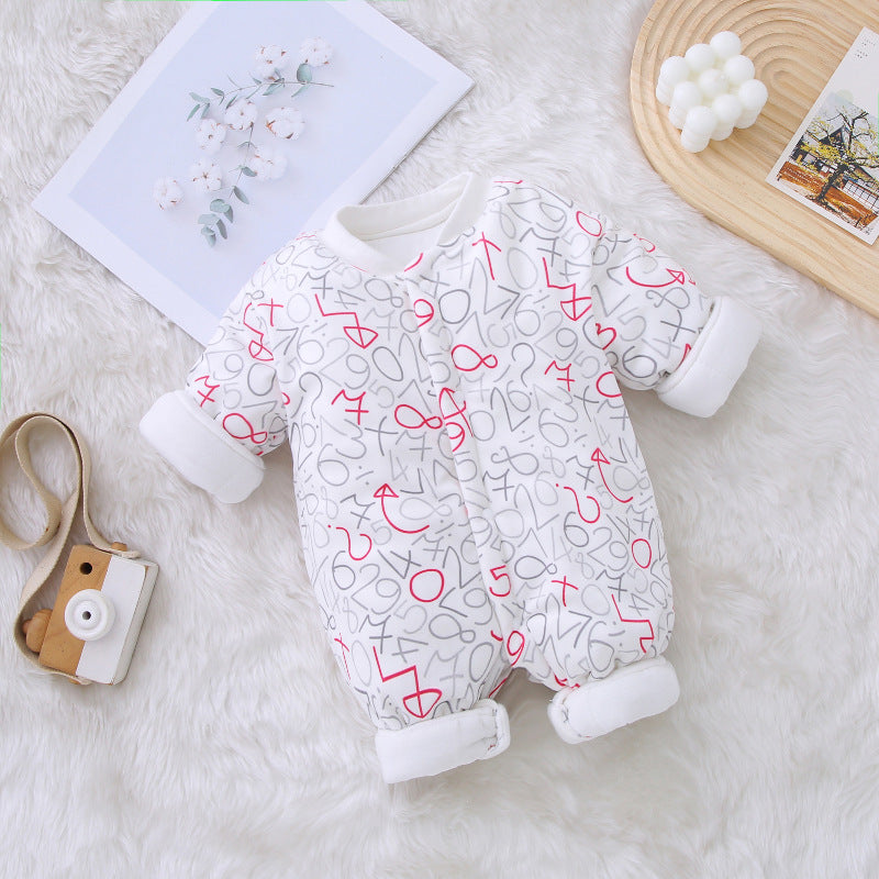 Baby Winter Thick Cotton Jumpsuit Long Sleeve