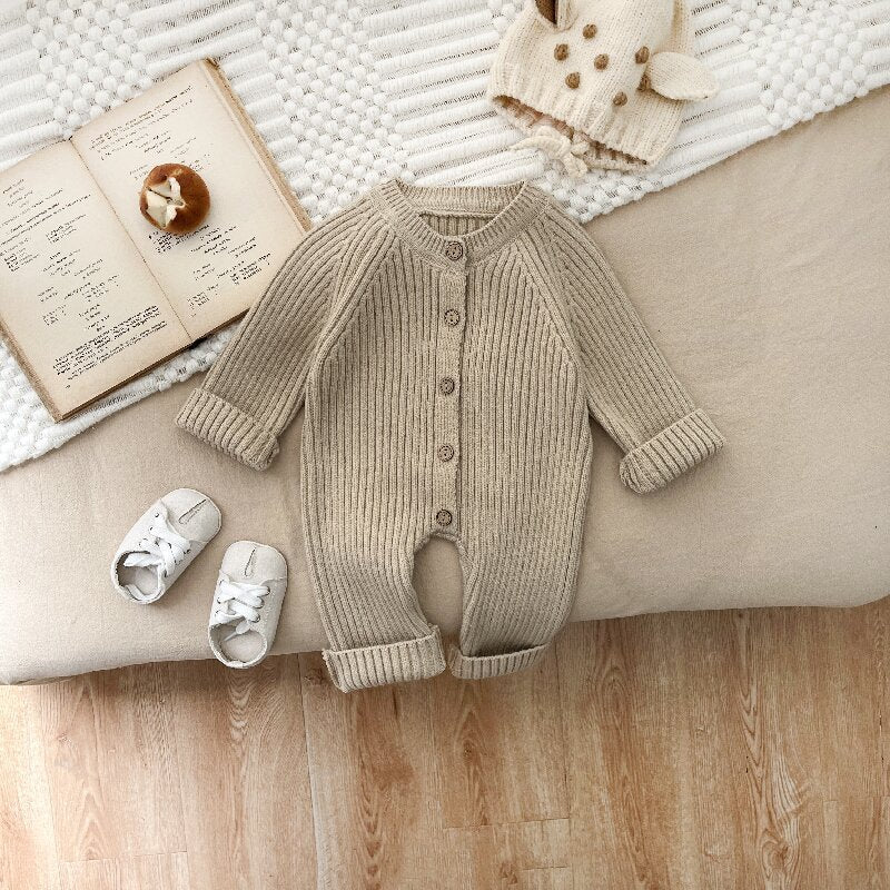 Knitted Thickened Rompers Newborn Winter Clothes Sweater Romper