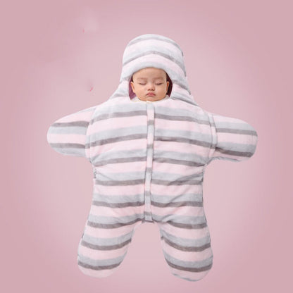 Newborn Baby Holding Quilt Sleeping Bag