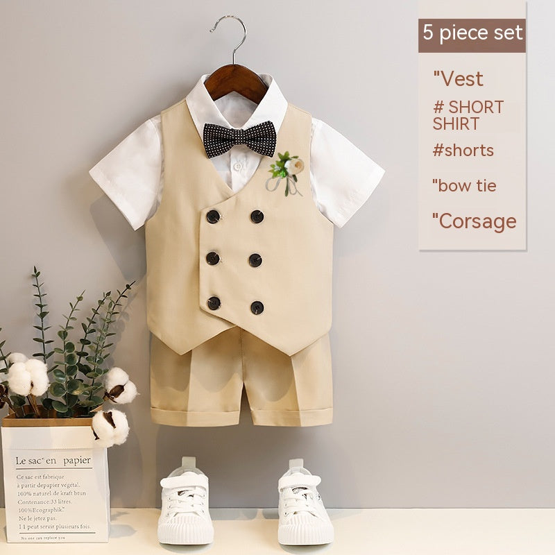 Boys Spring And Summer Short Sleeve Vest Suit