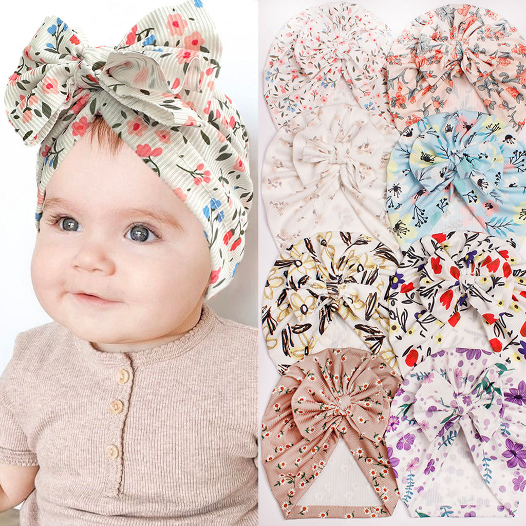 Polyester Baby Bow Hat Creative Printing Girls' Hat Infants Baby Hat