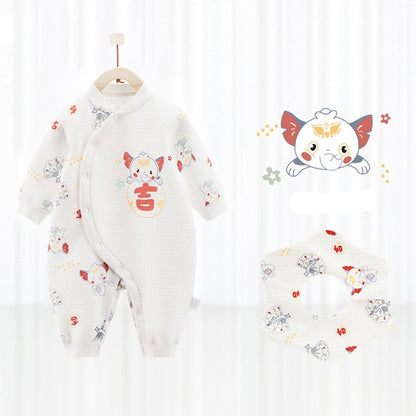 Cotton Thermal Clip Silk Onesie Newborn Climbing Baby Clothes